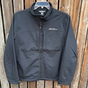 Eddie Bauer Jacket Men’s Large Nwt Black Windfoil Thermal Zip Front New Soft